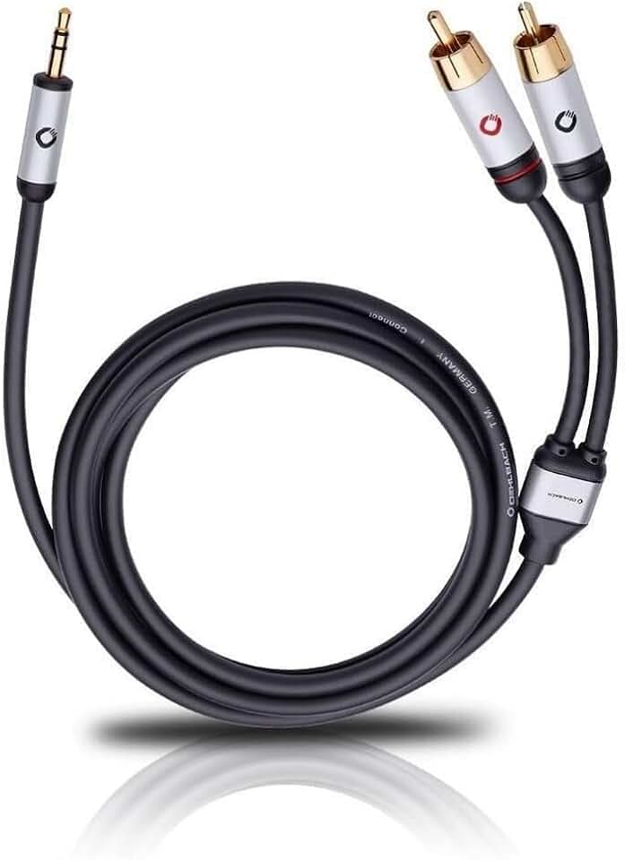 OEHLBACH i-Connect Audio Kabel J-35/R - Klinke 3,5 mm auf 2 x Cinch - analog - Stereo - schwarz - 1,5m