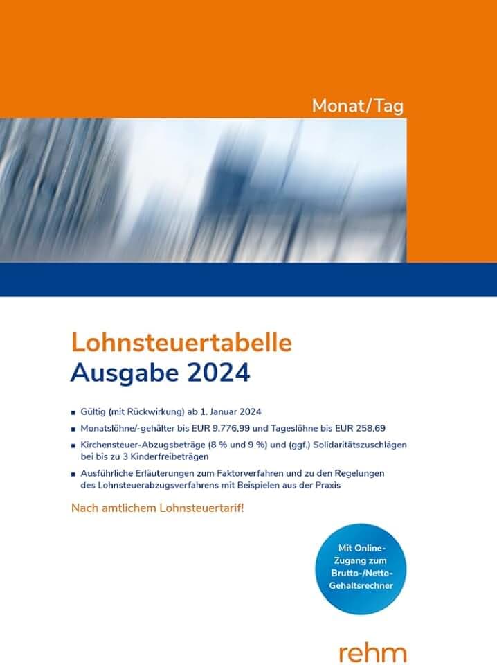 Lohnsteuertabelle Monat/Tag 2024