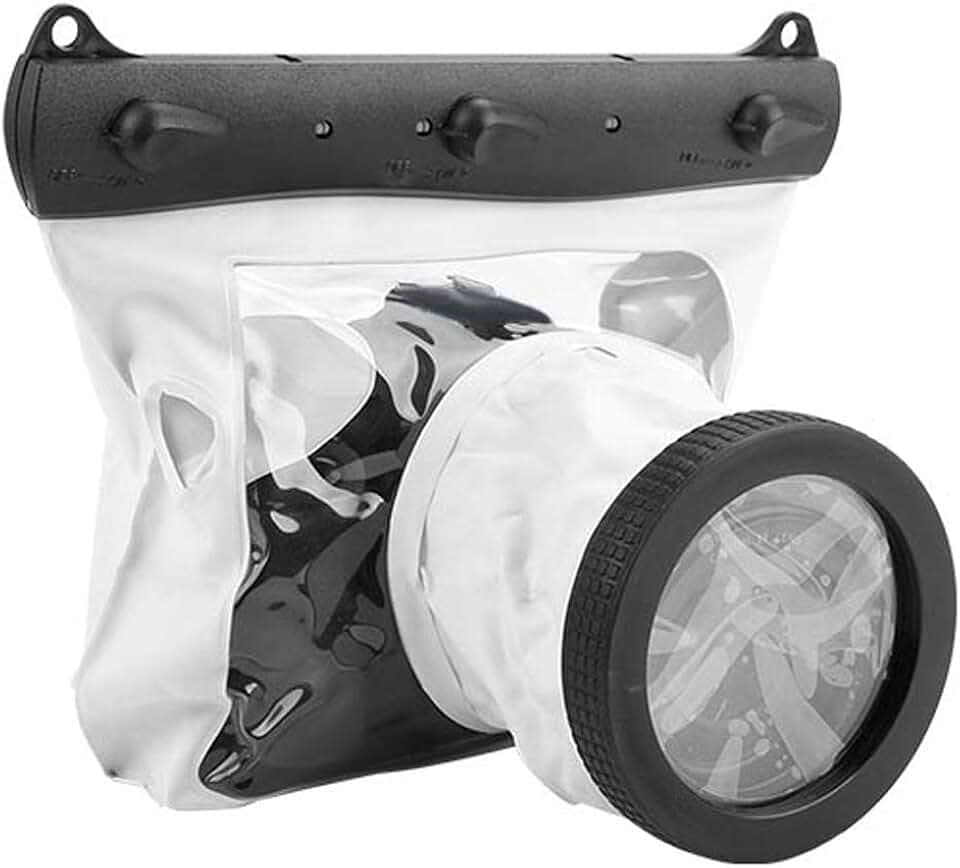 Topiky wasserdichte Kamera Gehäuse 20 Meter Unterwasser Schutzhülle Tasche für DSLR SLR Mirrorless Kamera(Weiß)