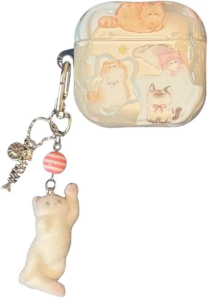 Cute Case Compatible with AirPods 5th / 4th gen, Cats Pattern Design Protective Shockproof Cover for Air Pods 4 & 5 Shell for Girls Women