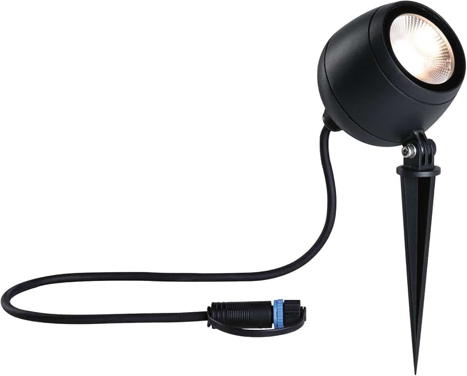 Paulmann 94774 Plug & Shine LED Gartenstrahler Kikolo IP65 7,2W 460lm dimmbar 261mm Anthrazit Kst/Alu 3000K Außenleuchte