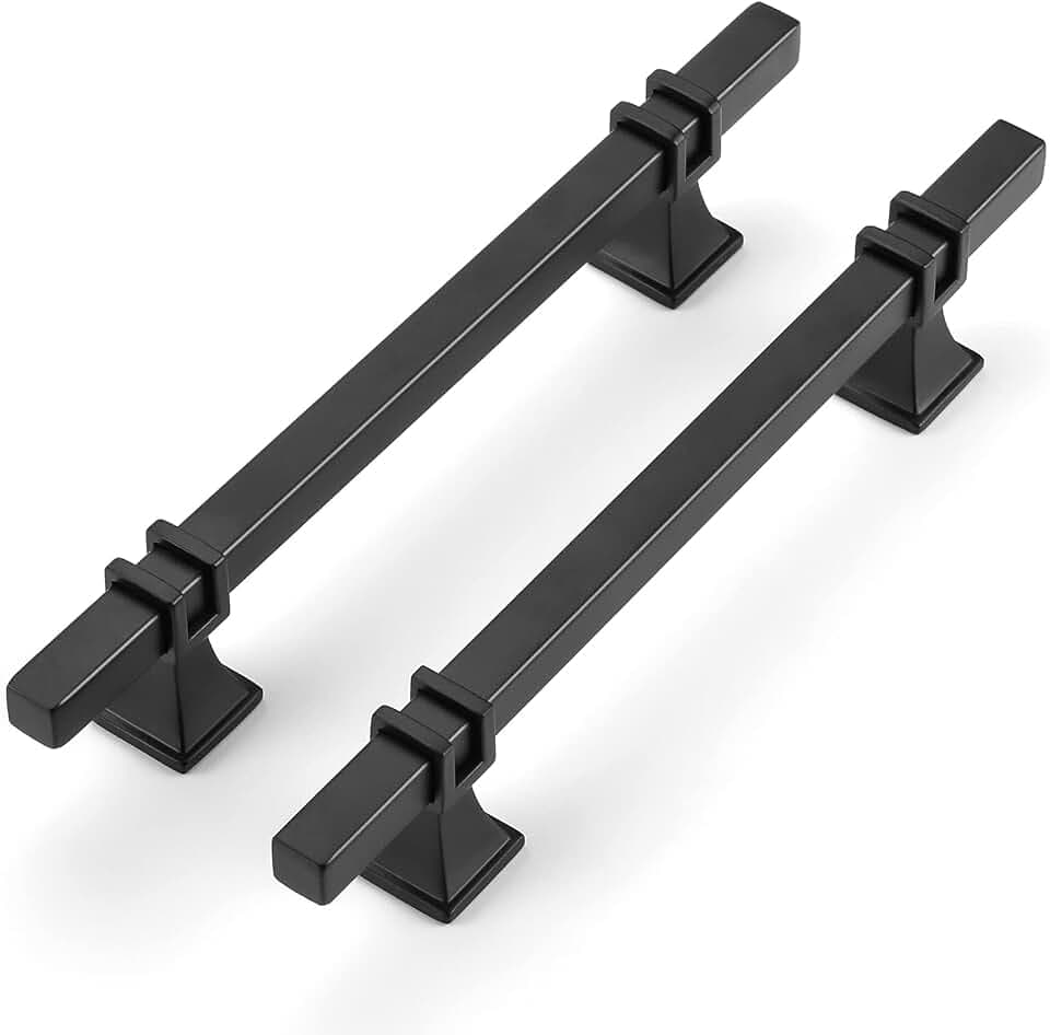 LONTAN 10 Stück Küchengriffe Schwarz Möbelgriffe Schwarz 96mm Schrankgriffe Schwarz Griffe für Küchenschränke Türgriffe Küche Möbelgriffe Edelstahl Küchen Griffe in Schwarz