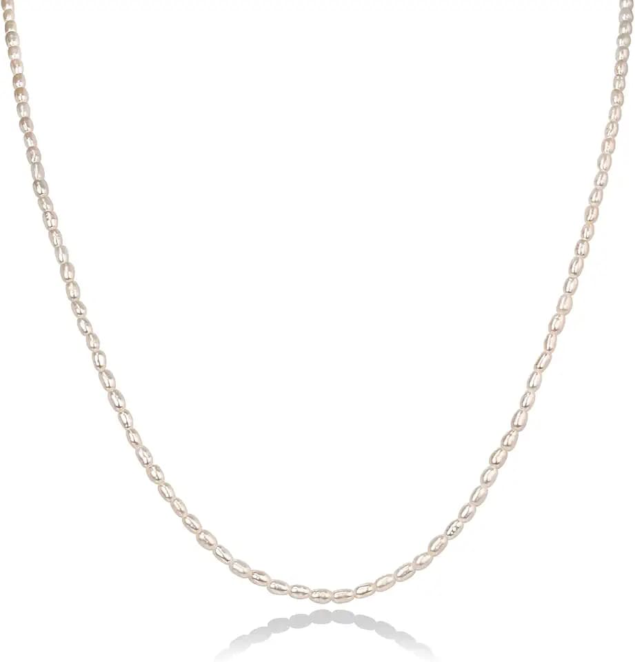 PAVOI 14K-18K Gold Plated Dainty Pearl Necklaces for Women, Beaded Choker
