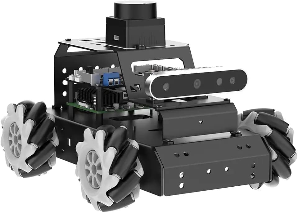 ROS2 Robot Car for Raspberry Pi 5 Programmable AI Smart Robot Kit 3D Depth Camera Lidar SLAM Mapping Navigation Path Planning Autonomous Driving 360° Movement Chassis, MentorPi M1 with RPi 5 4GB
