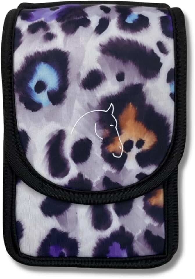 The Horse Holster Cell Phone Holder - Holds All Cellphones, Money, Credit Cards, Lip Balm, Safely Secure Essentials During Activity, 4 Ways to Wear, Riding, Biking, and More (Cheetah, Small)