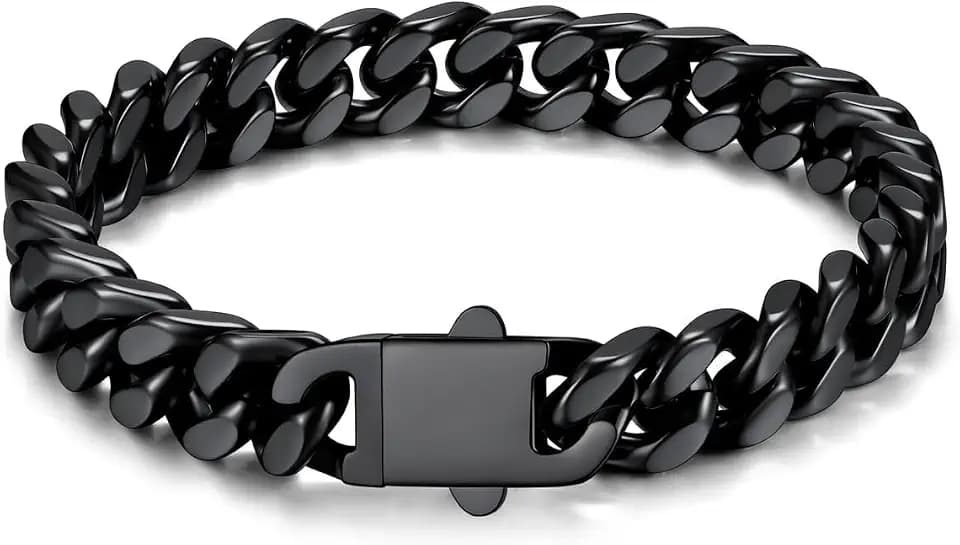 U7 Stainless Steel Cuban Link Bracelets for Men, 5/7/9/12MM Width