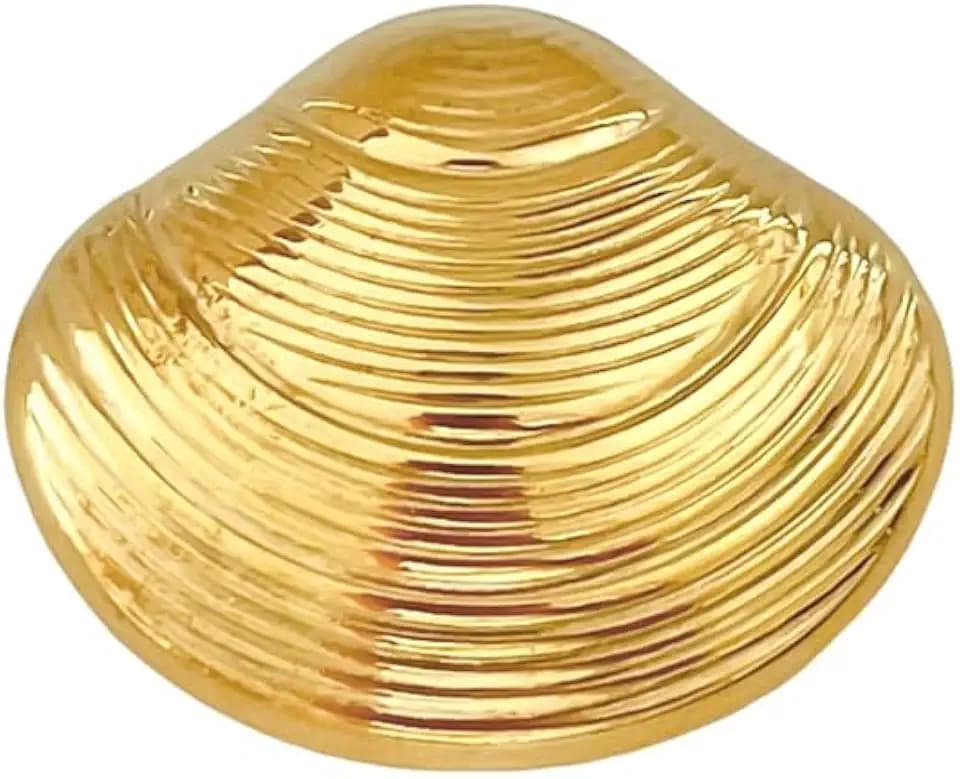 Vintage Seashell Brooch Pin for Women Men Stainless Steel Charm Scallop Ocean Themed Lapel Pins Elegant Dress Suit Coat Sweater Jacket Clothing Accessories Summer Holiday Jewelry