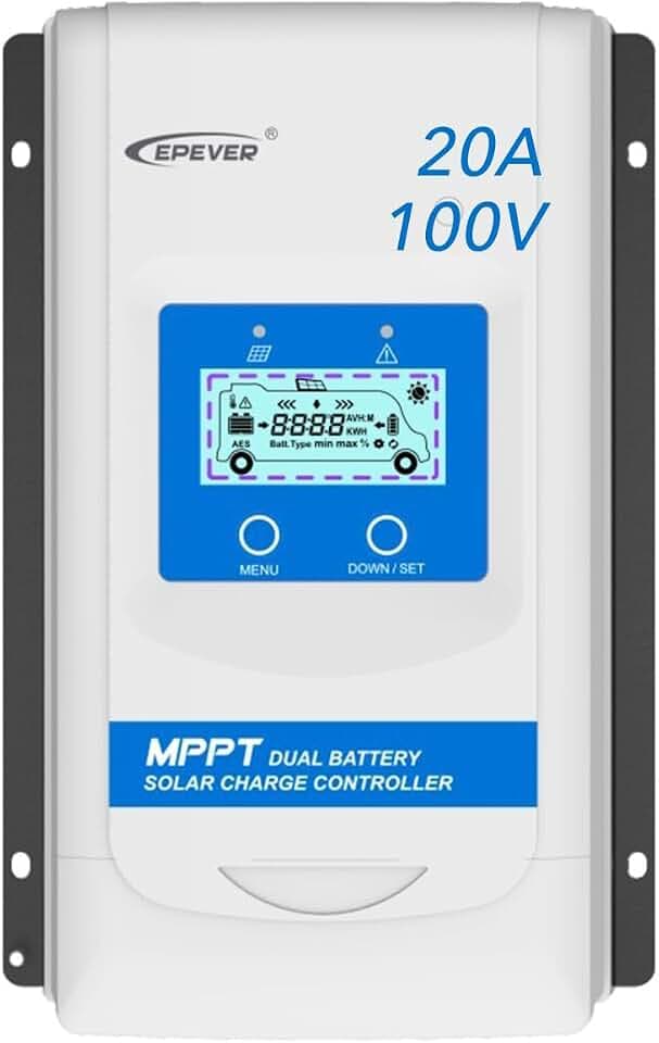 EPEVER® MPPT DuoRacer 20A Laderegler solar charge controller DR2210N für 2 Batterien, 12V/24V auto work, PV 100V (DR2210N)