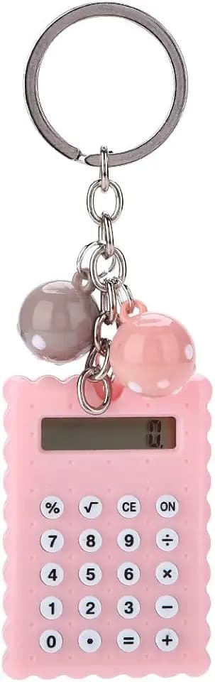 ASHATA 8-stelliger Taschenrechner mit LCD-Anzeige und Batteriebetrieb - Tragbarer Rechner mit Schlüsselanhänger für Kinder