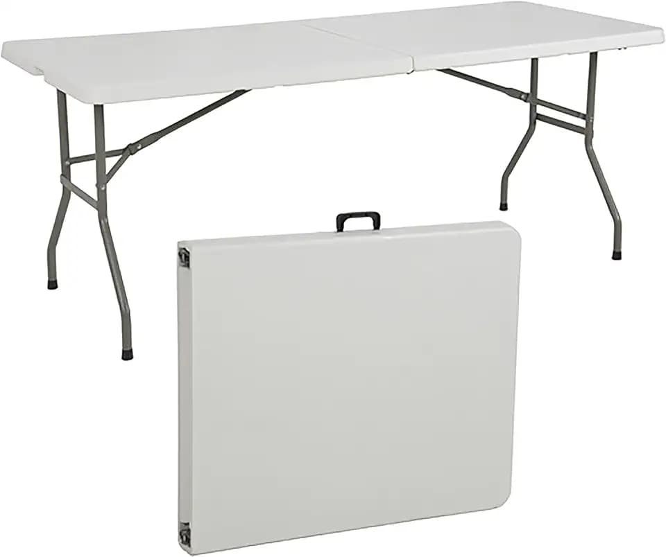 Gardenia Transport, PIC NIC, Ereignisse für den Garten, perfekt für Camping, Buffet, Küche | Couchtische mit Griff, platzsparender Klapptisch (180 x 70 x 74), Weiß, 180 x 70 x 74 cm