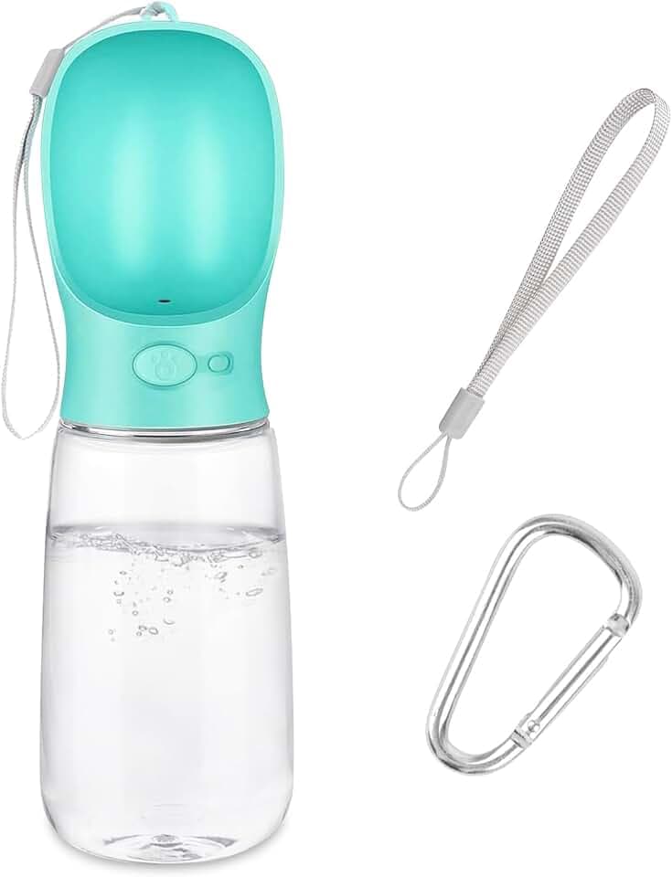 Hunde-Wasserflasche – große tragbare Hunde-Wasserflasche, 550 ml, auslaufsicher, tragbarer Welpen-Wasserspender mit Trinkfutterspender für Haustiere