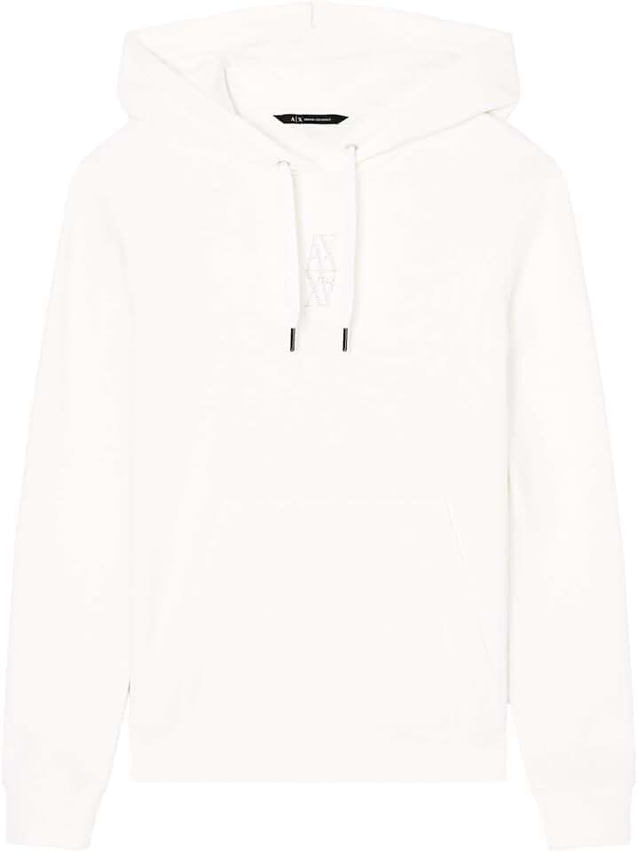 Armani Exchange Damen Cuffed Sleeve Front On Tone Logo Sweatshirt