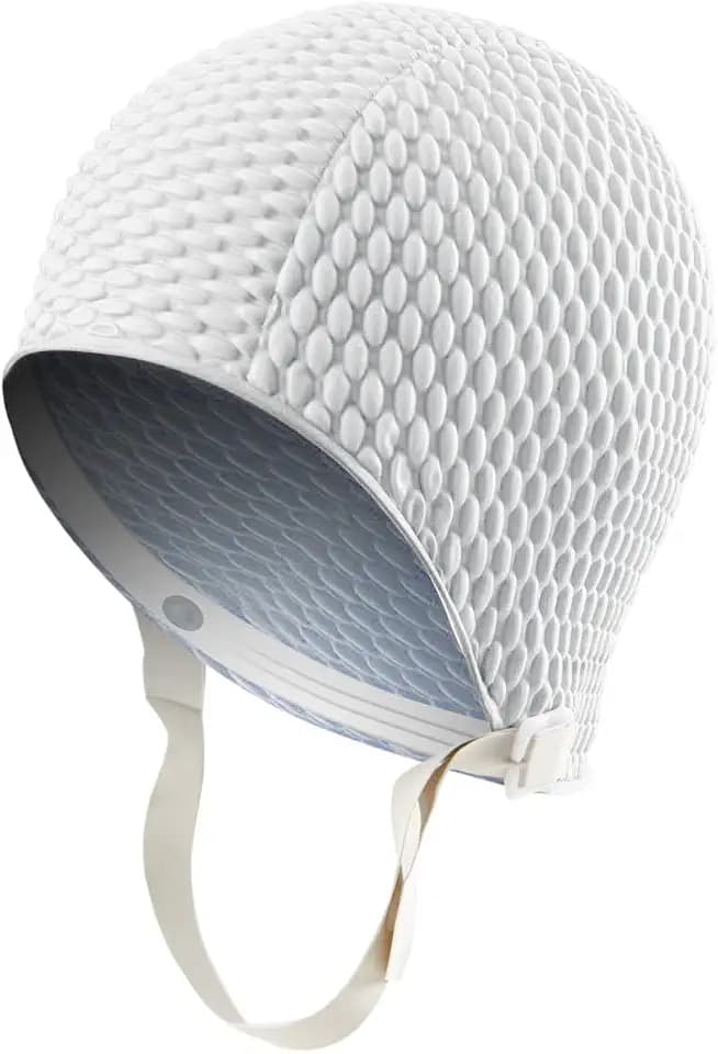 Sporti Unisex-Adult Bubble Swim Cap, Late/Rubber Bathing Cap Protects Hair