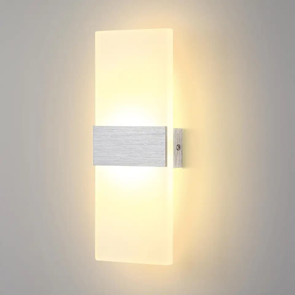 LED Wandleuchte Innen Moderne Wandlampe Flur aus Acryl, Warmweiß