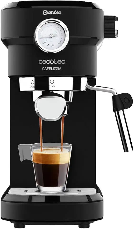 Cecotec Espressomaschine mit Manometer Cafelizzia 790 Black Pro, 1350W