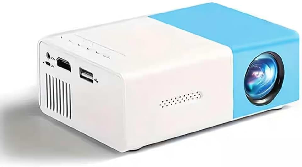 Kleiner Beamer Für Schlafzimmer 1080P Mini Beamer Full HD YG300 Tragbarer Mini Projektor LED Heimkino Videoprojektor Kompatibel mit Smartphone Tablet Laptop TV (EU-Stecker)