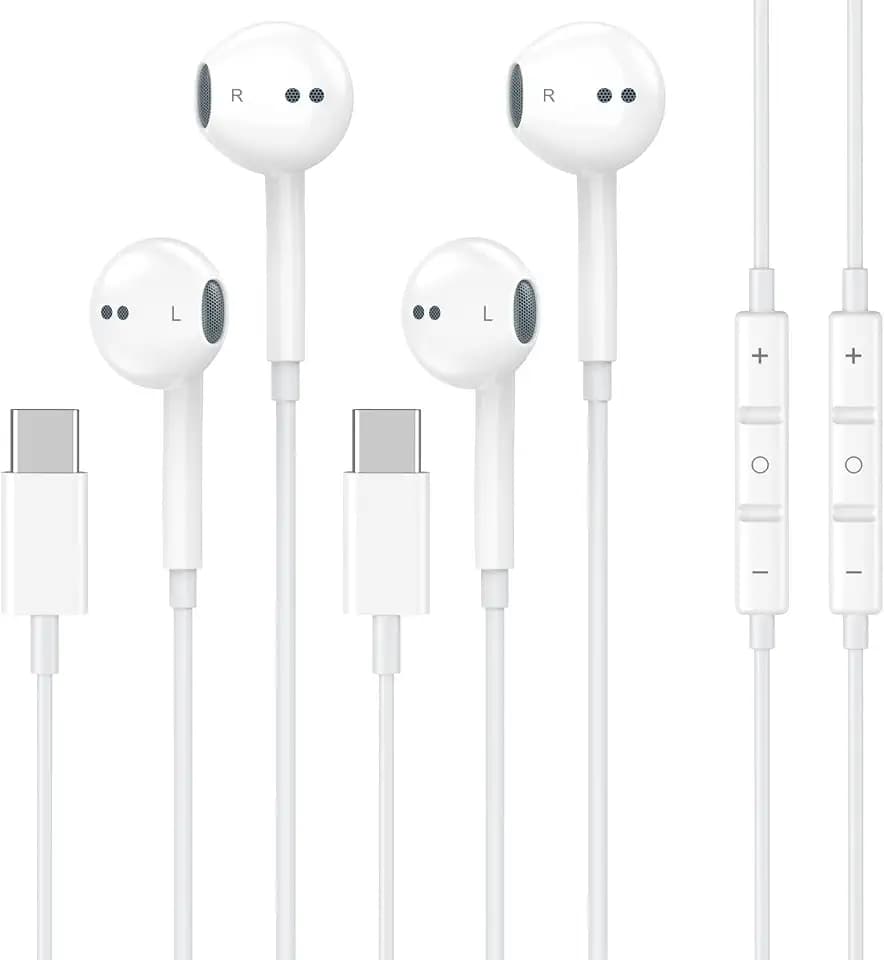 2 Pack [Apple MFi Certified] USB C Headphones Wired for iPhone 18 17 16 15