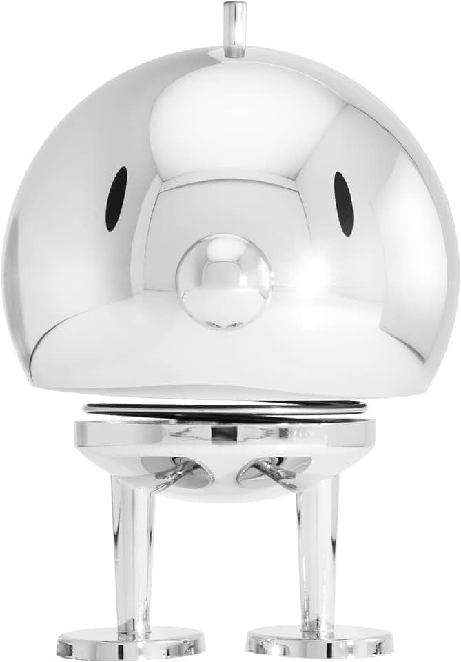 Hoptimist Bumble Wackelfigur - Skandinavische Deko - Medium (M), Chrome