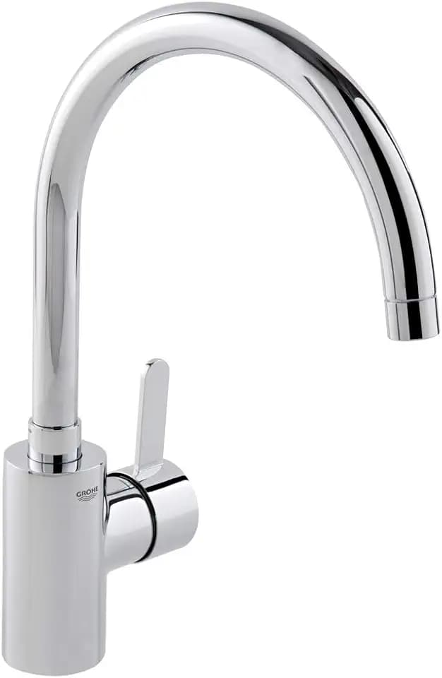 GROHE Eurosmart Cosmopolitan, Küchenarmatur (Wasserhahn für die Küche, 150° Schwenkbereich, wassersparend dank variabler Mengenbegrenzung, einfache Spülbecken-Montage), chrom, 32843002