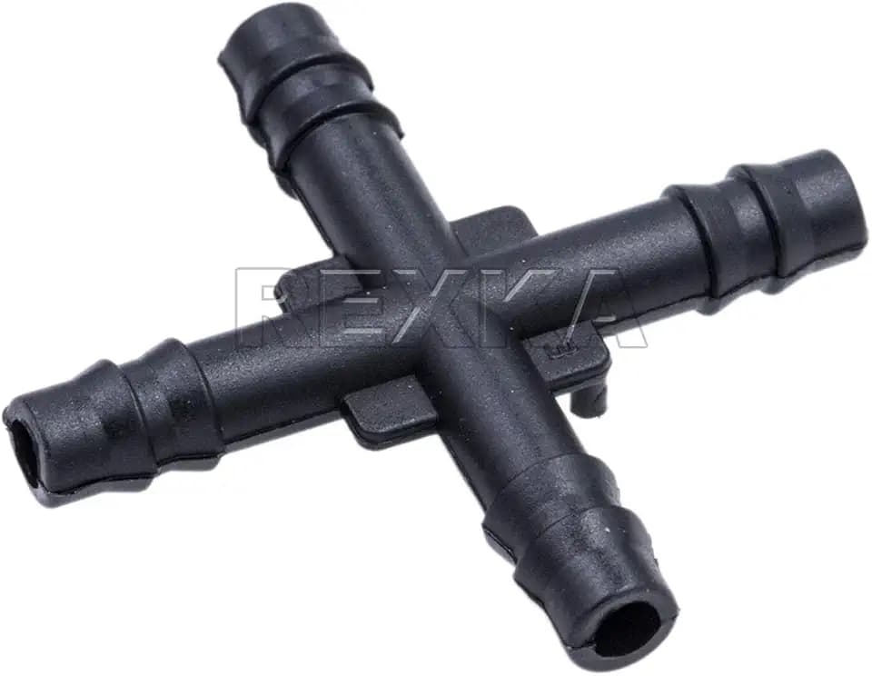 Rexka 15pcs Nylon 4 Way Vacuum Tubing Hose Cross Connector 3/16" All Ends for GM Ford Chrysler