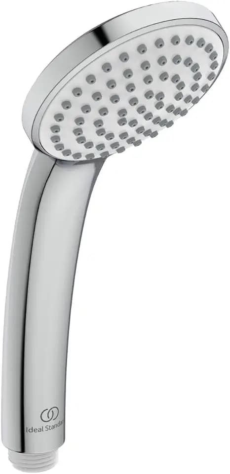 Ideal Standard – Idealrain aerosolarme 1-Funktionshandbrause, wassersparender Duschkopf für unvergleichliche Duschmomente, EasyClean-Düsen, Ø 8 cm, Chrom