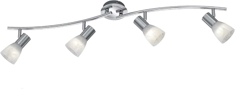 Trio Leuchten LED-Deckenleuchte "Levisto" in Nickel matt, Glas alabasterfarbig weiß 871010407