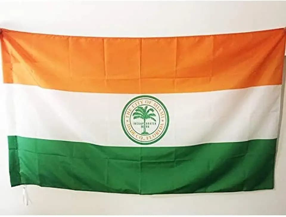 AZ FLAG Miami Flag 3x5 ft American 100D Polyester Pole Sleeve