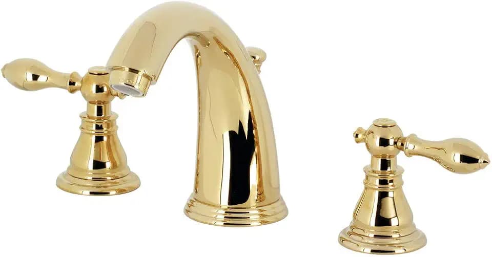 Kingston KB982ACL Widespread Bathroom Faucet, Polished Brass