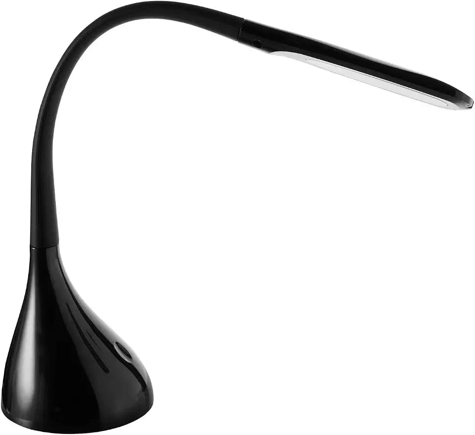 Alco-Albert - LED Arbeitsplatzleuchte schwarz 13,5 x 13,5 x 45 cm | Schreibtischlampe mit Standfuß, 4 Helligkeitsstufen, 16 LEDs, für Büro und Zuhause