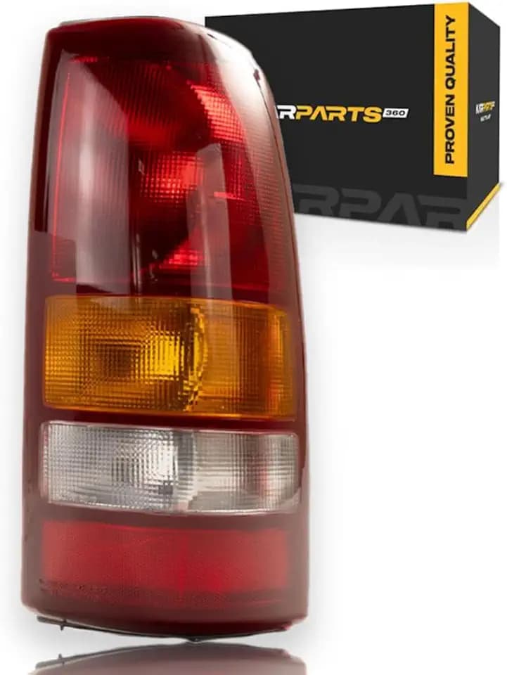 CarLights360 For Chevy Silverado 1999 2000 01 2002/GMC SIERRA 1999 2000 01 02 2003 Tail Light Assembly Unit FleetSide 1500 2500 Series Passenger Side | CAPA Certified GM2801186C