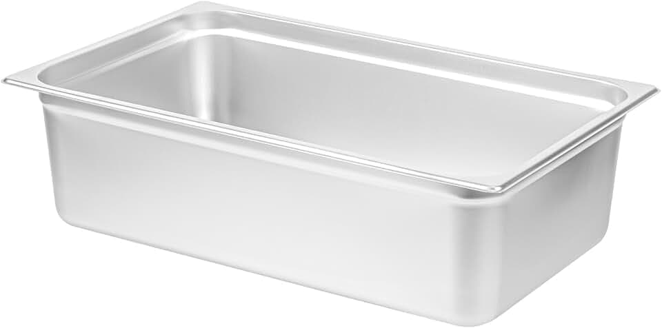Restaurantware-Kitchen Tek Full Size Steam Table Pan, 1 Anti-Jam Steam Pan - Lid Sold Separately, 6” Deep, 24 Gauge Stainless Steel, Freezable, For Catering Event And Party