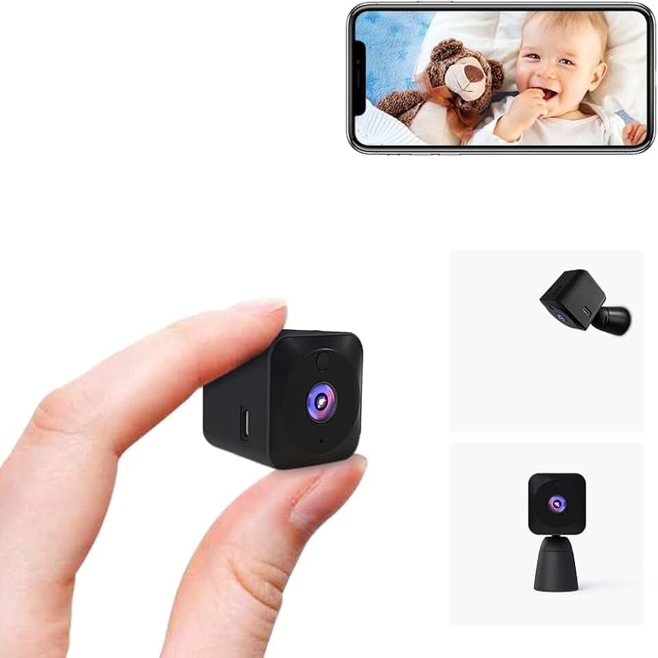 Mini Kamera,4K HD WLAN Mini Überwachungskamera Innen Live Übertragung Handy APP Für Micro Camera Indoor Mit Akku Kompakte Kleine Sicherheitskamera mit Bewegungsmelder Nachtsicht