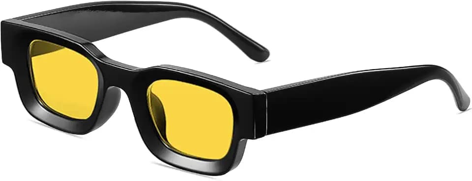 AIEYEZO Modern Thick Rectangle Sunglasses for Women Men 90s Retro Chunky Square Polarized Sun Glasses UV400 Protection
