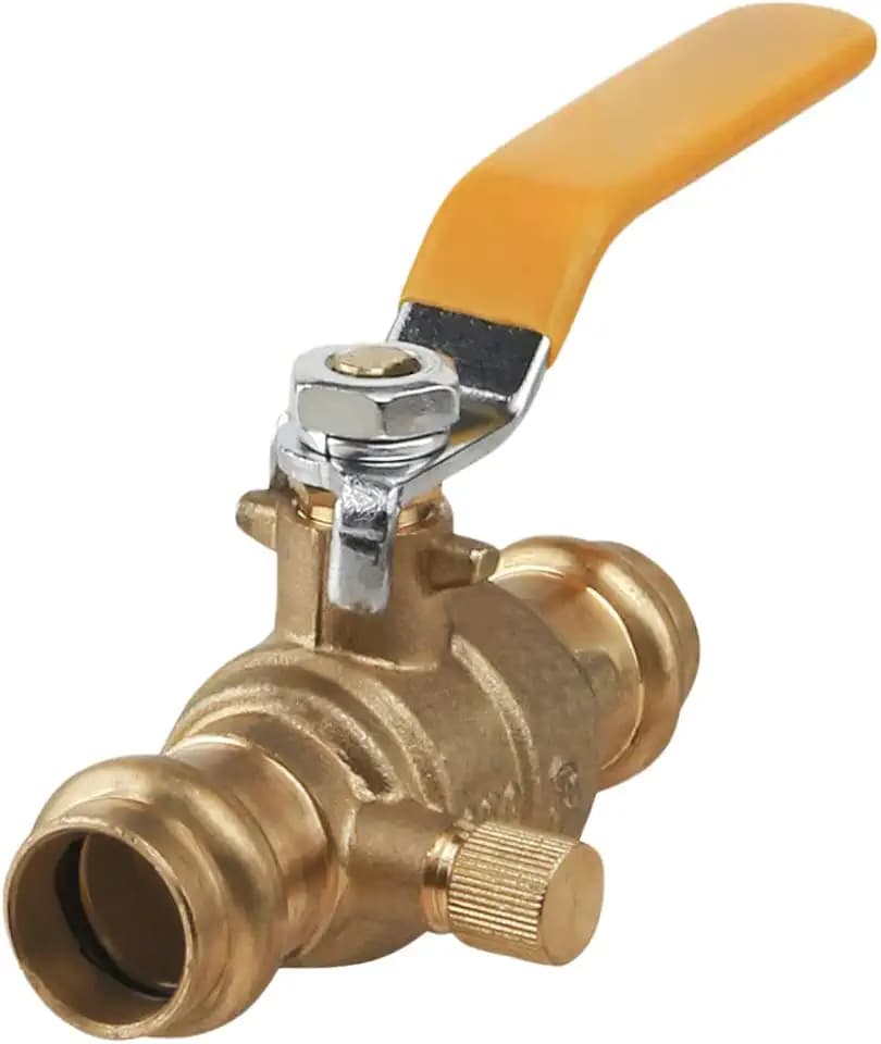Midline Valve 532VLV012D Premium Press Ball Valve with Drain, with 1/2 in. Connections, Brass