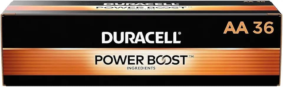 Duracell MN15P36 Standard Battery, AA, Alkaline, PK36 Lighting, 36 Count (Pack of 1), Black