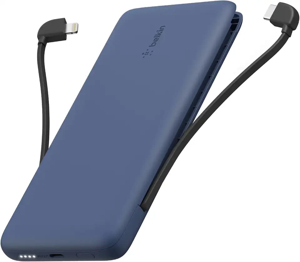 Belkin 10K 23W Portable Charger Power Bank, Integrated USB C and LTG Cables - Recommended Uses for Product