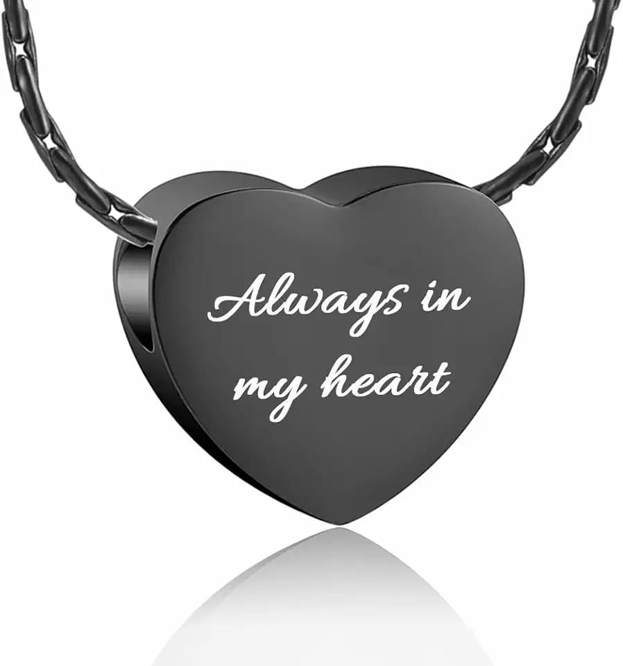 constantlife Cremation Jewelry for Ashes - Heart Pendant Memorial Urn Necklace Ashes Holder Stainless Steel Personalized Customization Keepsake