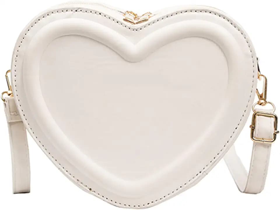LUOFENG Damen Umhängetasche aus PU-Leder in Herzform, Umhängetasche, kleine Umhängetasche, modische Handtasche, Geldbörse für den Alltag