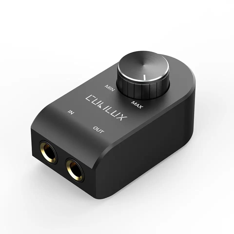 Cubilux 6.35mm Volume Controller, 1/4" Inline Stereo Audio Volume Attenuator with Full Aluminum Alloy Case for Interference Isolation, ¼-Inch Volume in-Line Control Knob