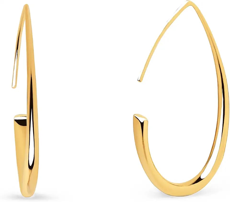 SINGULARU - Drop Arch Ohrringe. Sterlingsilber mit 18 Kt Vergoldeter oder Rhodiniert Beschichtung. Schmuck für Damen.