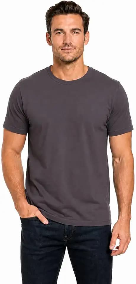 Men's 100% Cotton Crew Neck T-Shirt Regular Fit Short Sleeve Tee