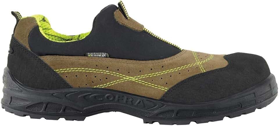 Cofra 12780-000.W44 Miami Mud S1 P SRC Sicherheitsschuh - Italienisches Leder - Metallfrei - Antistatisch - Perforiertes Wildleder und LYCRA Elastan - Größe: 44