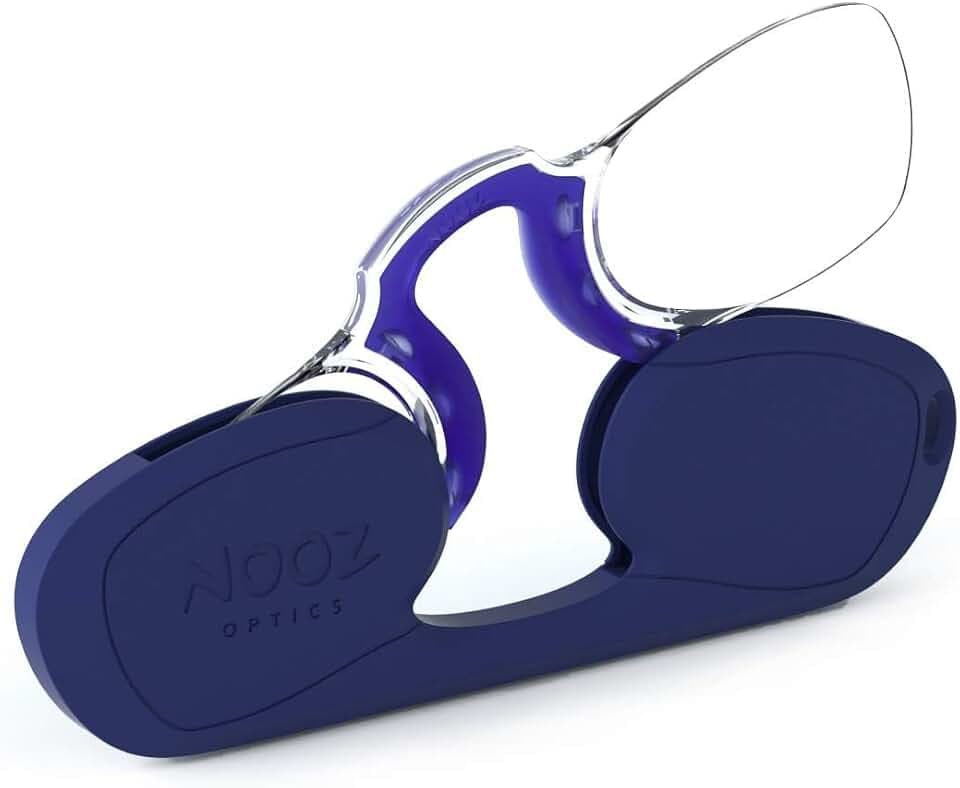 NOOZ Armless Reading Glasses - Rectangular - Keychain Case - Featherlight - Unisex