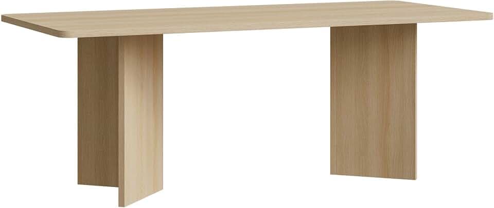 Selsey Esstisch 204×90 cm – Moderner Esszimmertisch in Eiche, Japandi & Minimalistisches Design, Große Tischplatte, Robuste Laminatplatte mit ABS-Kanten