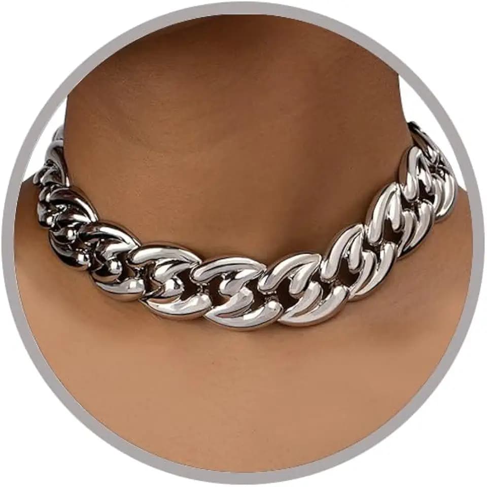 Otxas Chunky Necklace for Women Punk Chunky Choker Necklaces Vintage Necklaces Cuban Chain Hip hop Jewelry for Women Trendy