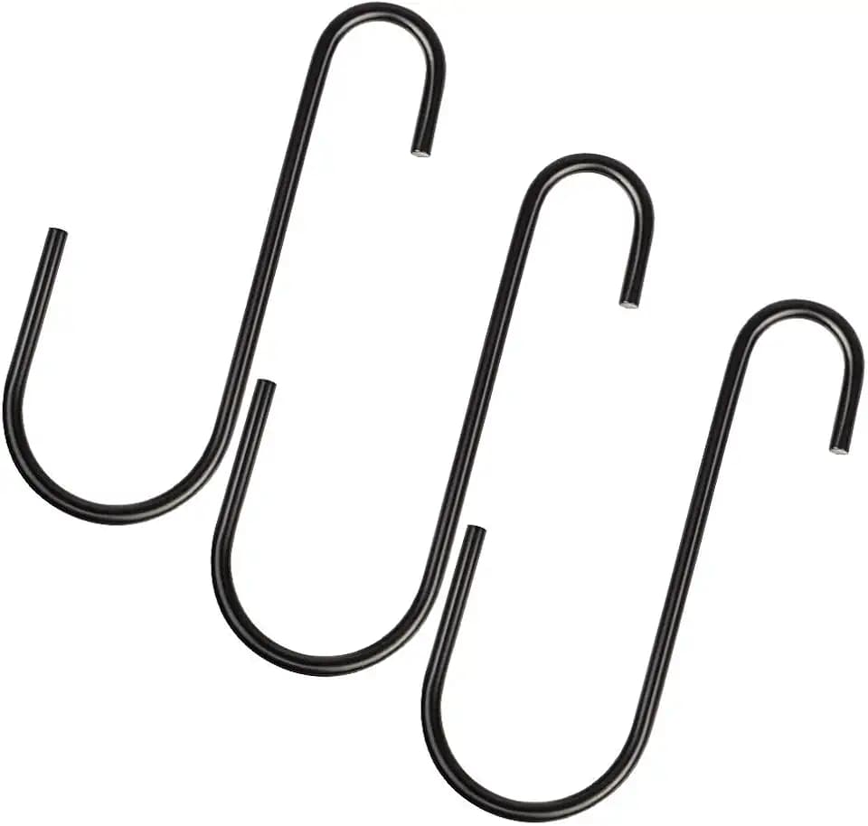 Vindar 3 Pack 6 Inches Bird Feeder Hook Heavy Duty Big S Hooks Hangers for Kitchen, Office, Wind Chimes, Lanterns, Gardening Tools, Hummingbirds Feeders, Bird House, Lanterns
