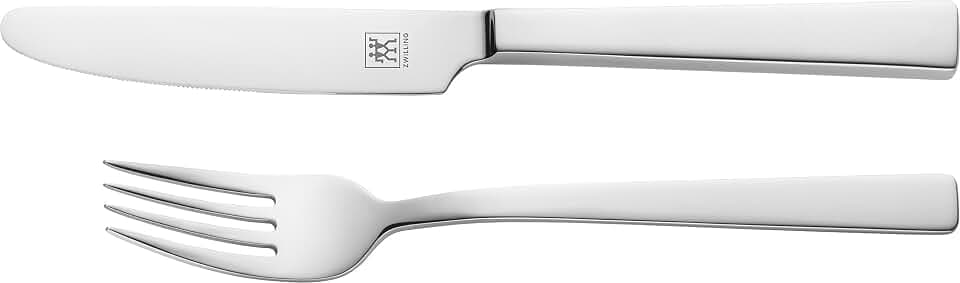 ZWILLING Dinner Dessertbesteck (Messer und Gabel) 2-teilig, Rostfreier Edelstahl, Silber-poliert