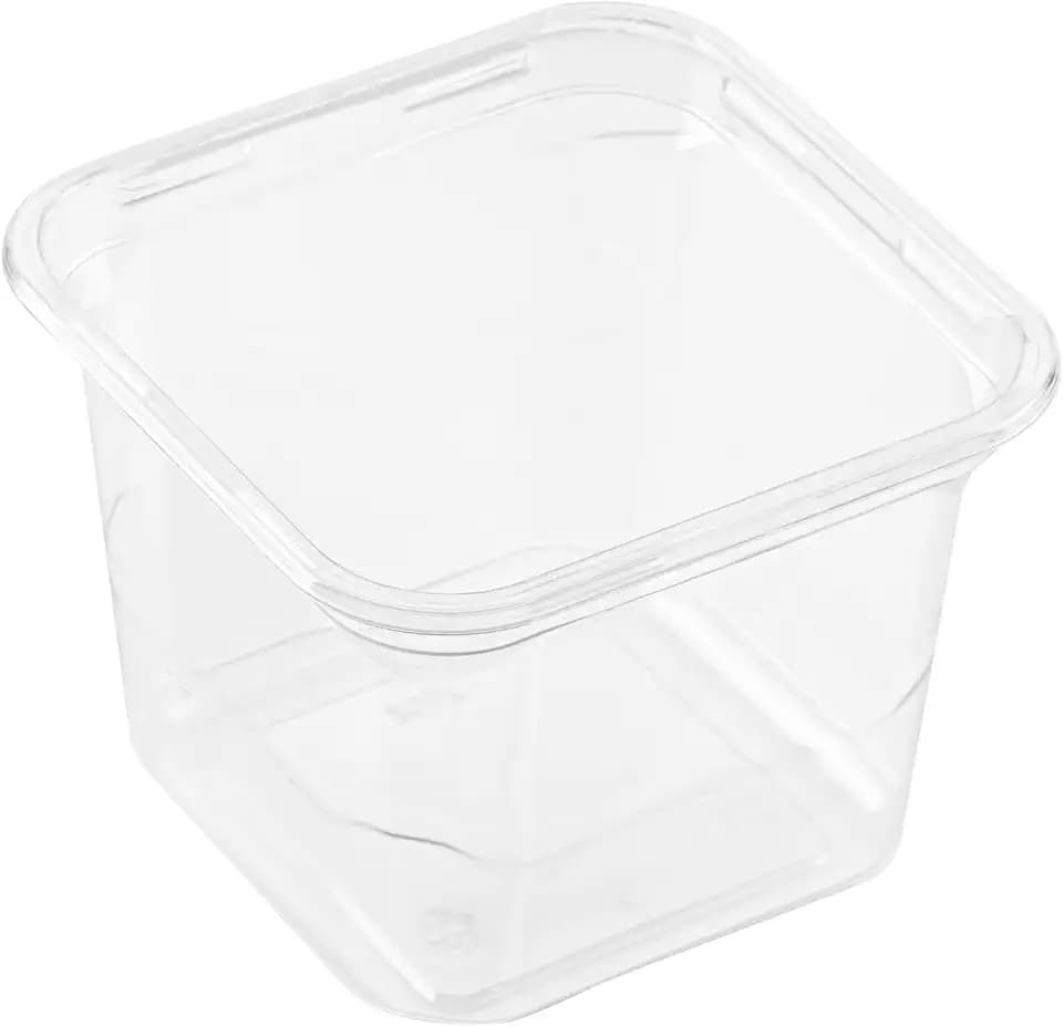 Restaurantware Deli Container 50 Pack of 20 oz Square Disposable Plastic Food Container Leak-Resistant Cold Snack Box Clear