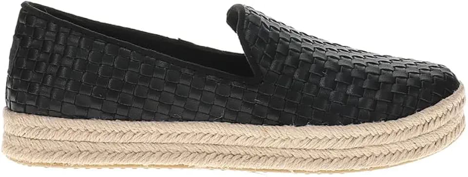TOMS Womens Carolina Slip On Casual Flat Espadrilles - Black Woven Basket 10 B