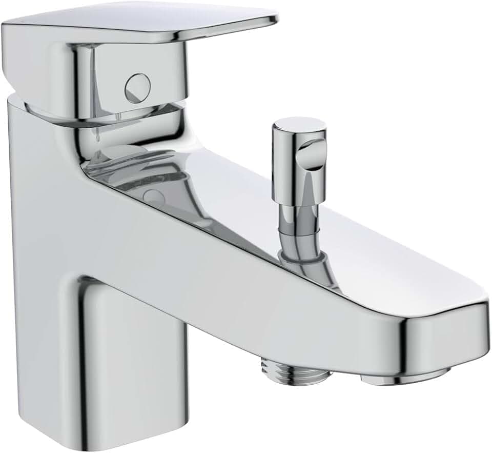 Ideal Standard Ceraplan Badearmatur, langlebige Duscharmatur mit Temperaturbegrenzer, 20 l/min (3 bar), Aufputz-Montage, robuste Oberfläche – Chrom (47x196x146 mm)